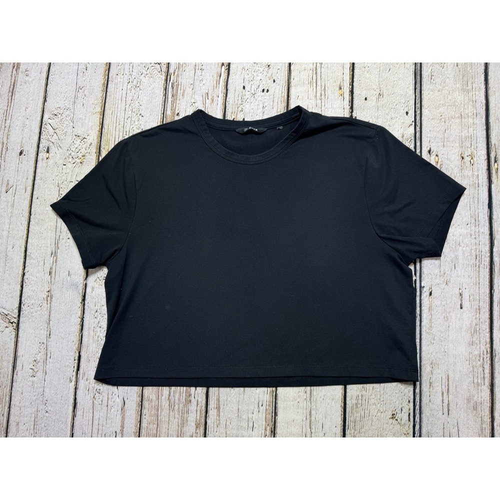 CUTS Clothing Shirt Womens Large Black PYCA PRO Crop Top Workout Fitness Stretch
